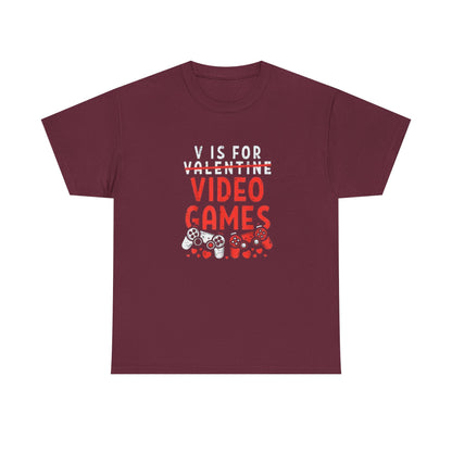 Funny Gamer Valentine Tee – Adventure V Is for Video Games
