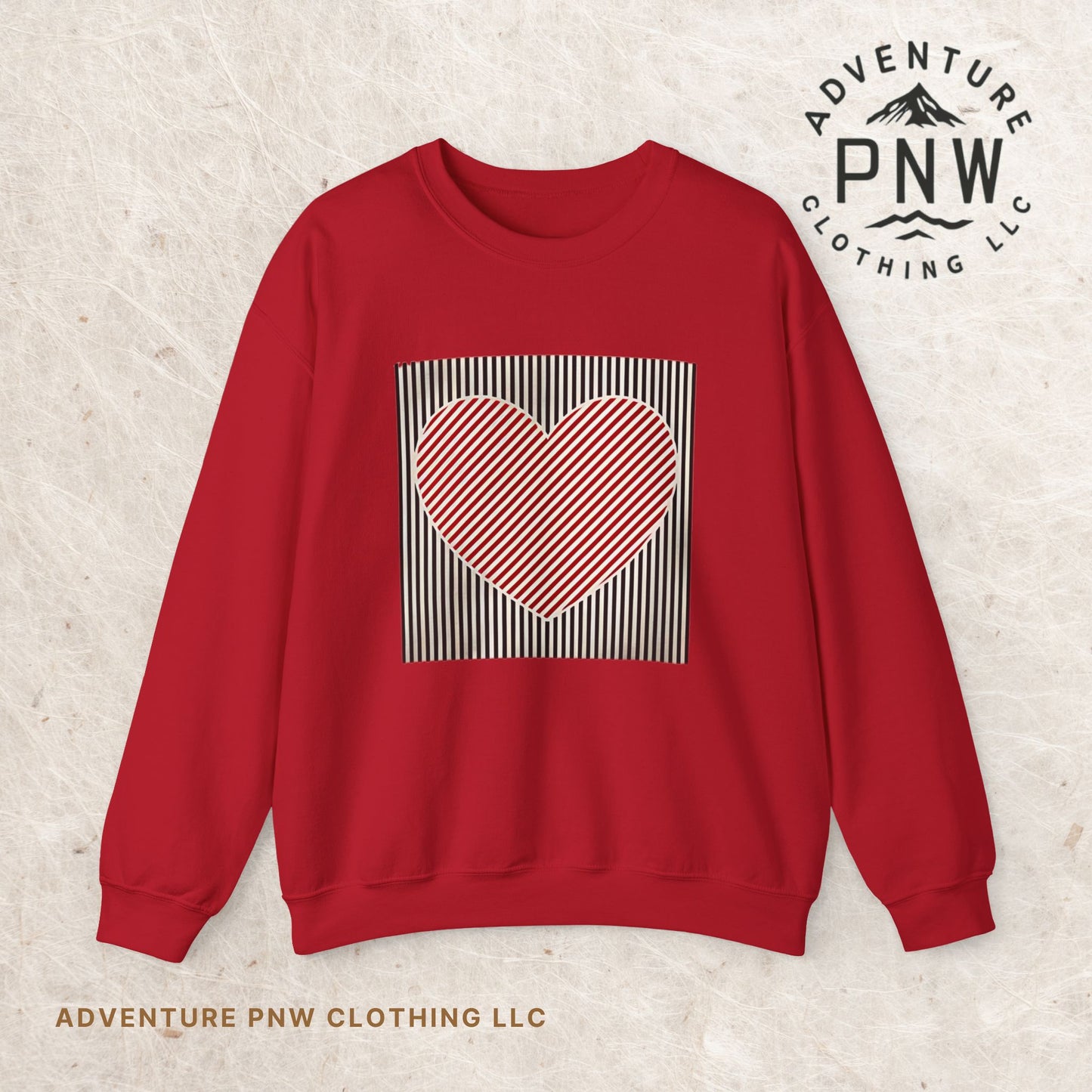 Retro Heart Valentine Sweatshirt –Adventure Gift for Her