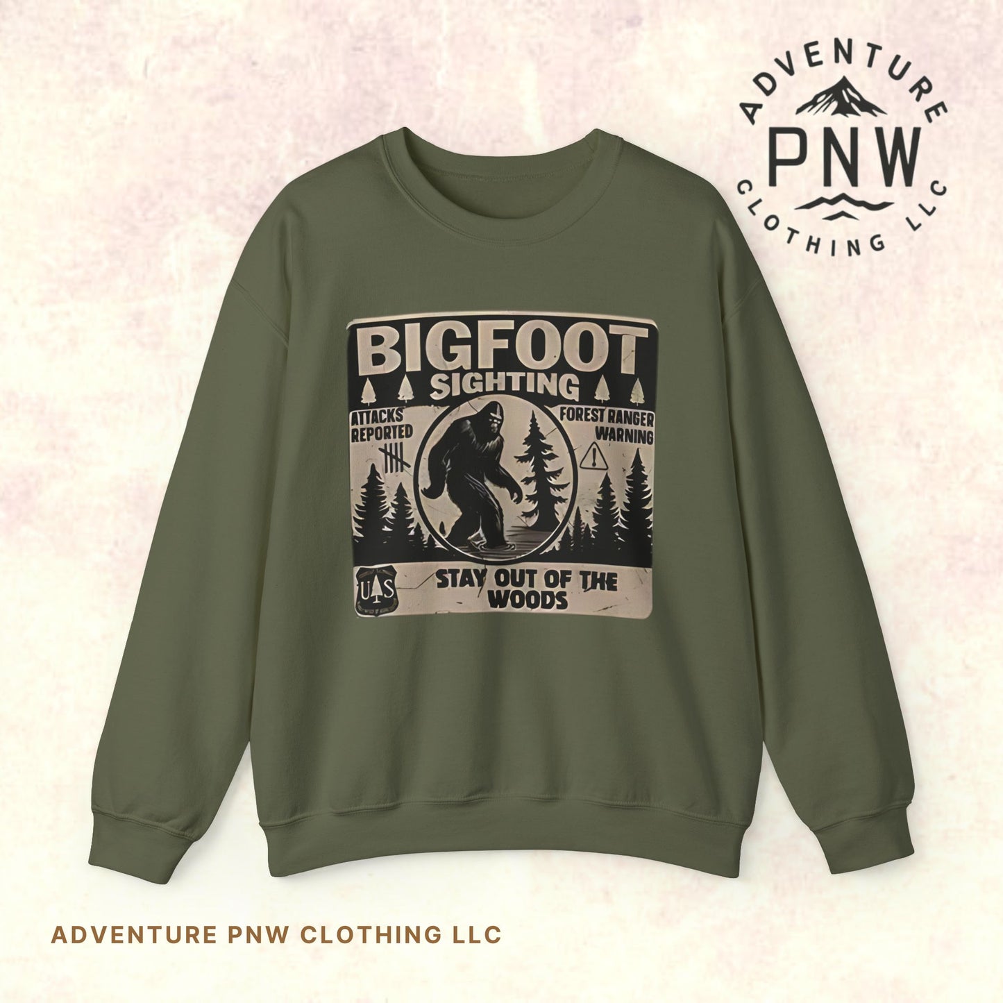 Bigfoot Sighting Retro Sweatshirt, Funny Sasquatch Crewneck, Ranger Warning Forest Attacks Vintage Jumper, Stay Out Woods Unisex Hoodie,