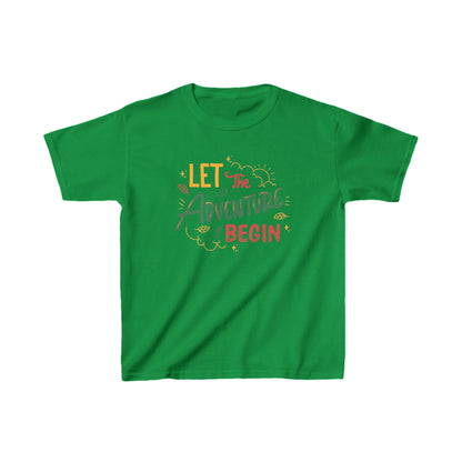 Lets the ADVENTURE Begins with CHRISTMASS Vibes Kids Heavy Cotton™ Tee| Christmas Adventure Outfit