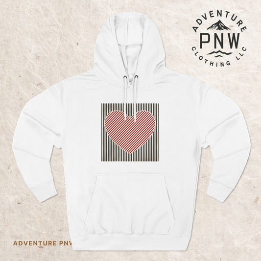 Retro Valentines Heart Hoodie, Cute Love Sweatshirt, Womens Valentines Hoodie, Teacher Mom Heart Hoodie, Vintage Three-Panel Fleece