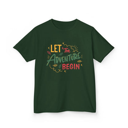 Lets the ADVENTURE Begins with CHRISTMASS Vibes Kids Heavy Cotton™ Tee| Christmas Adventure Outfit