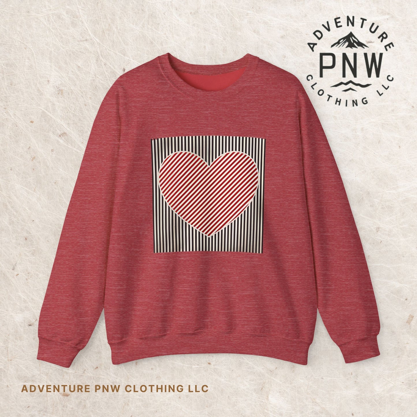 Retro Heart Valentine Sweatshirt –Adventure Gift for Her