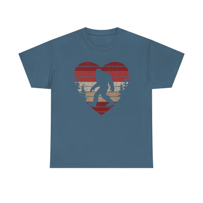 Bigfoot Heart Valentines Day Unisex Tee, Love Sasquatch Shirt, Valentines Day Shirt for Men Boys Girls Kids, Bigfoot Lover Gift, Cute