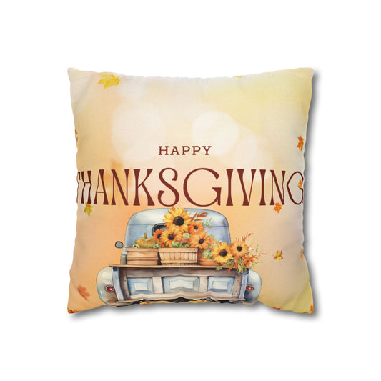 Thanksgiving Adventure Decorative Pillows | Cozy Fall Accents | Spun Polyester Square Pillowcase