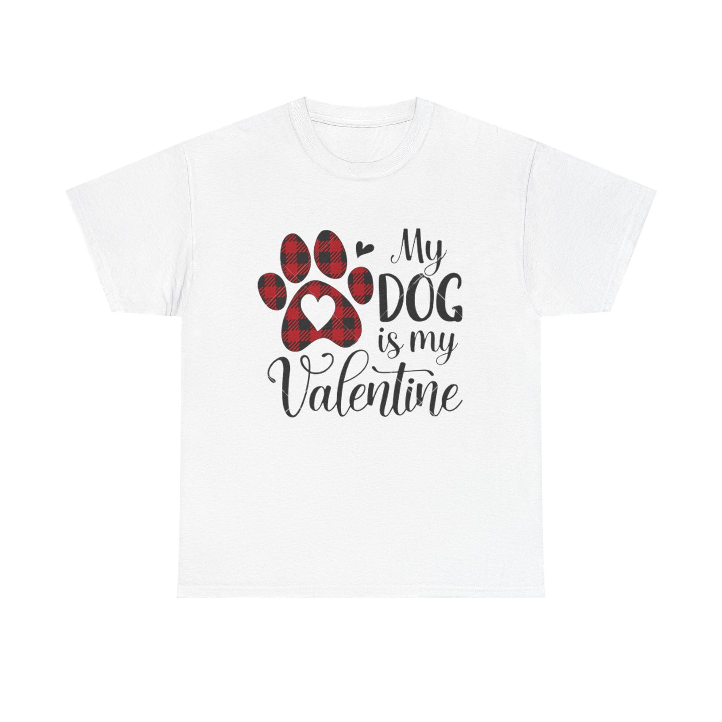 Valentine's Day Dog Lover Tee, Unisex Valentine's Day T-shirt, My Dog is My Valentine Shirt, Valentine's Day Gift, Heart Dog Tee, Love Tee