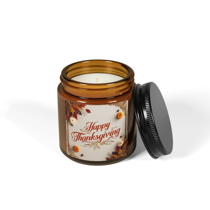 Thankful Harvest Scented Soy Candle in Amber Jar | Perfect for Thanksgiving Adventures | Scented candles