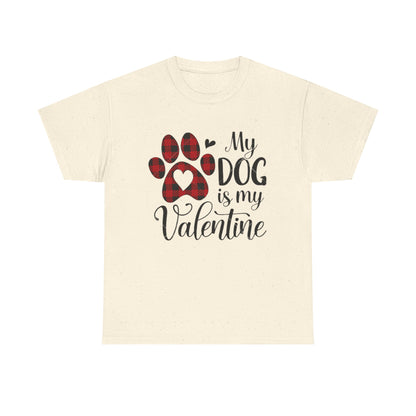 Valentine's Day Dog Lover Tee, Unisex Valentine's Day T-shirt, My Dog is My Valentine Shirt, Valentine's Day Gift, Heart Dog Tee, Love Tee