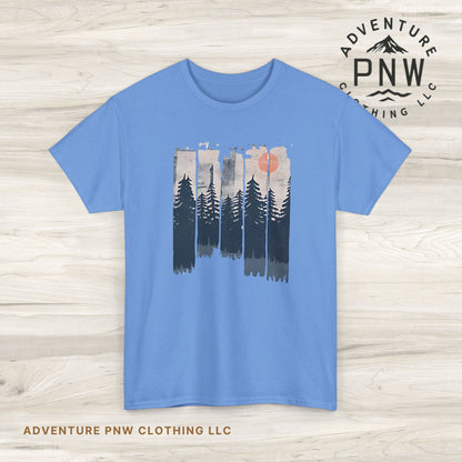 Forest Mountain T Shirt, Nature Lover Hiking Outdoorsy Tee, Glamping Adventure Vintage Tshirt, 90s Retro Camping Top, Unisex Heavy Cotton