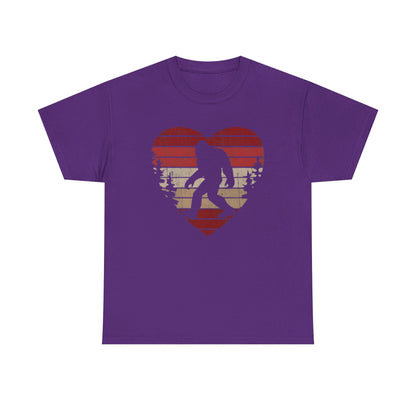 Bigfoot Heart Valentines Day Unisex Tee, Love Sasquatch Shirt, Valentines Day Shirt for Men Boys Girls Kids, Bigfoot Lover Gift, Cute