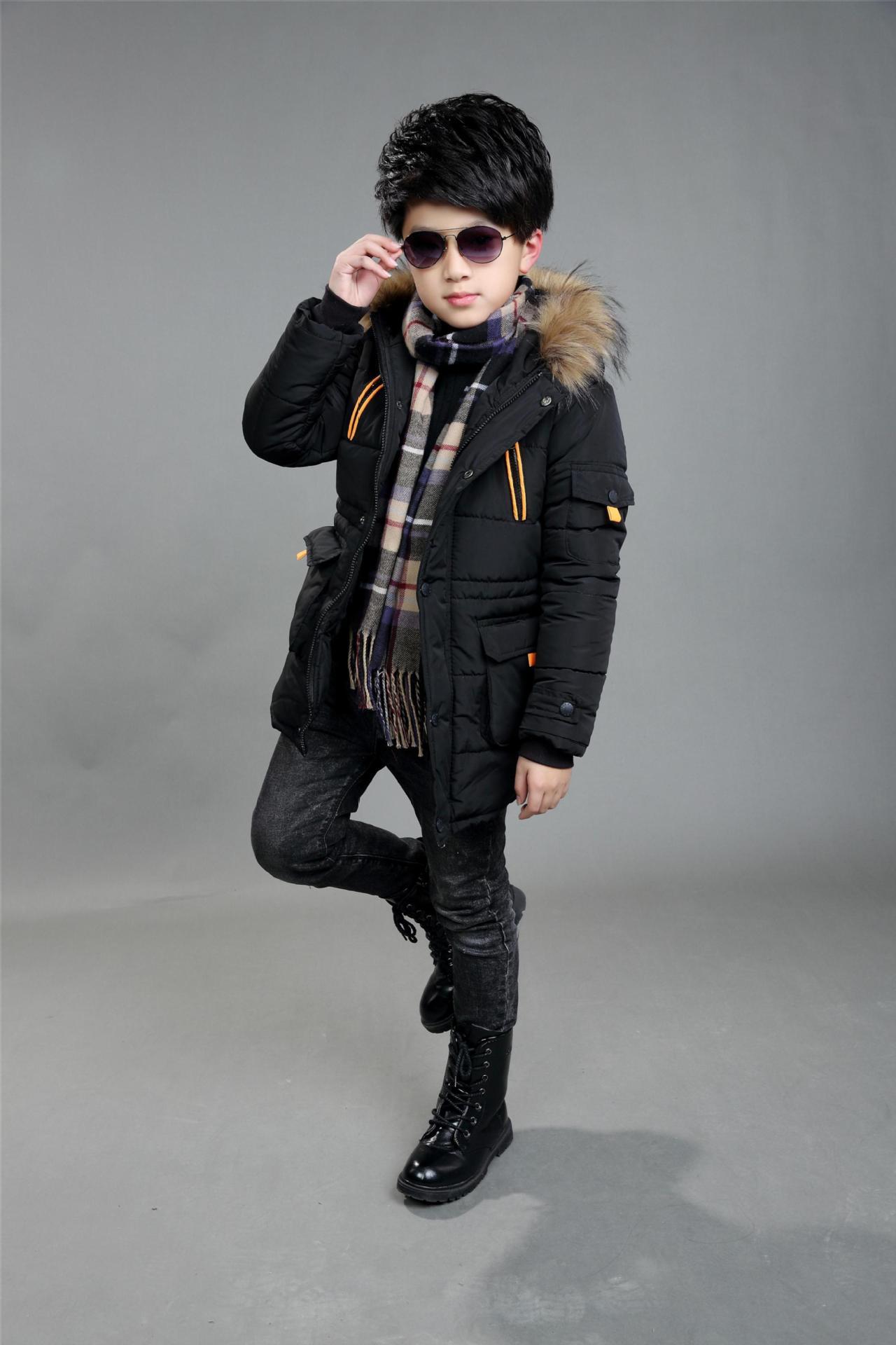 Double zipper coat in the big boy thickening fur collar