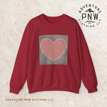 Retro Heart Valentine Sweatshirt –Adventure Gift for Her