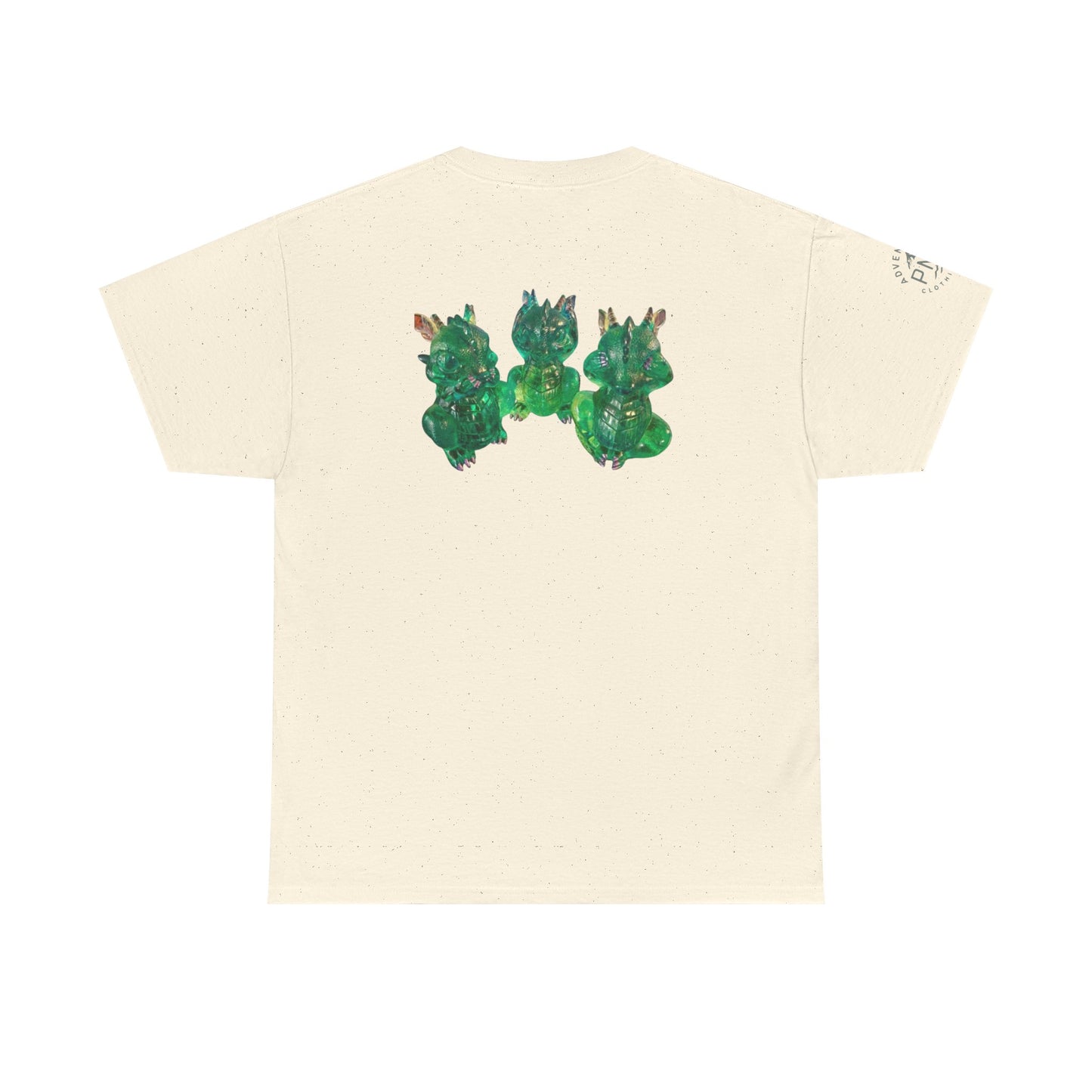 "Green speak/ hear/ see no evil dragons"