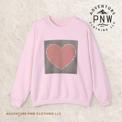Retro Valentines Heart Sweatshirt, Cute Love, Womens Valentine, Teacher Mom Heart, Crewneck Sweatshirt, Gift for Her