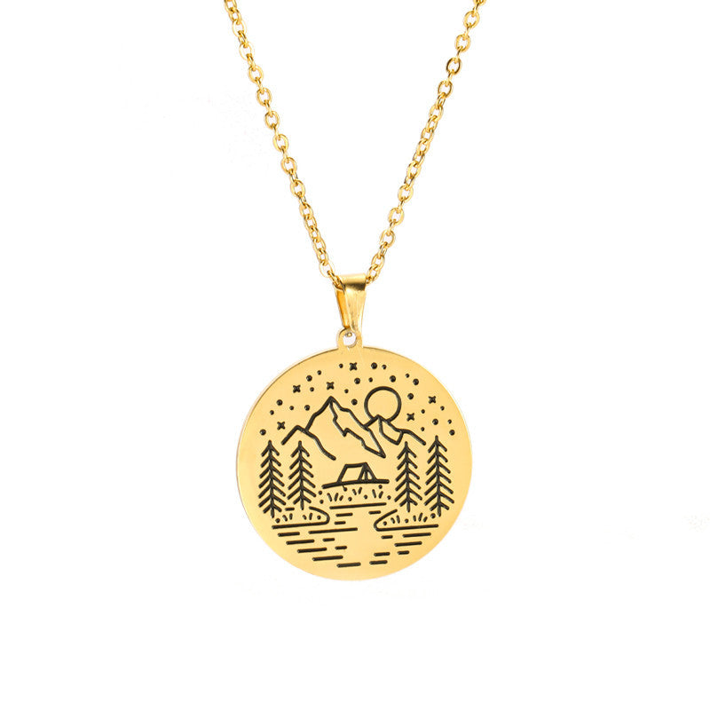 Inspirational Necklace Mountain Peak Personality Snow Mountain Necklace Simple