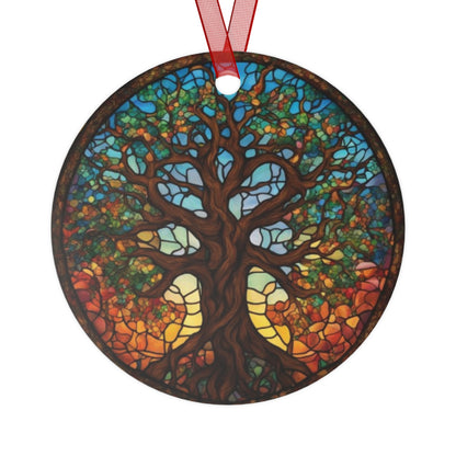 Adventure Tree of Life Christmas Ornament – Round Ceramic Decoration