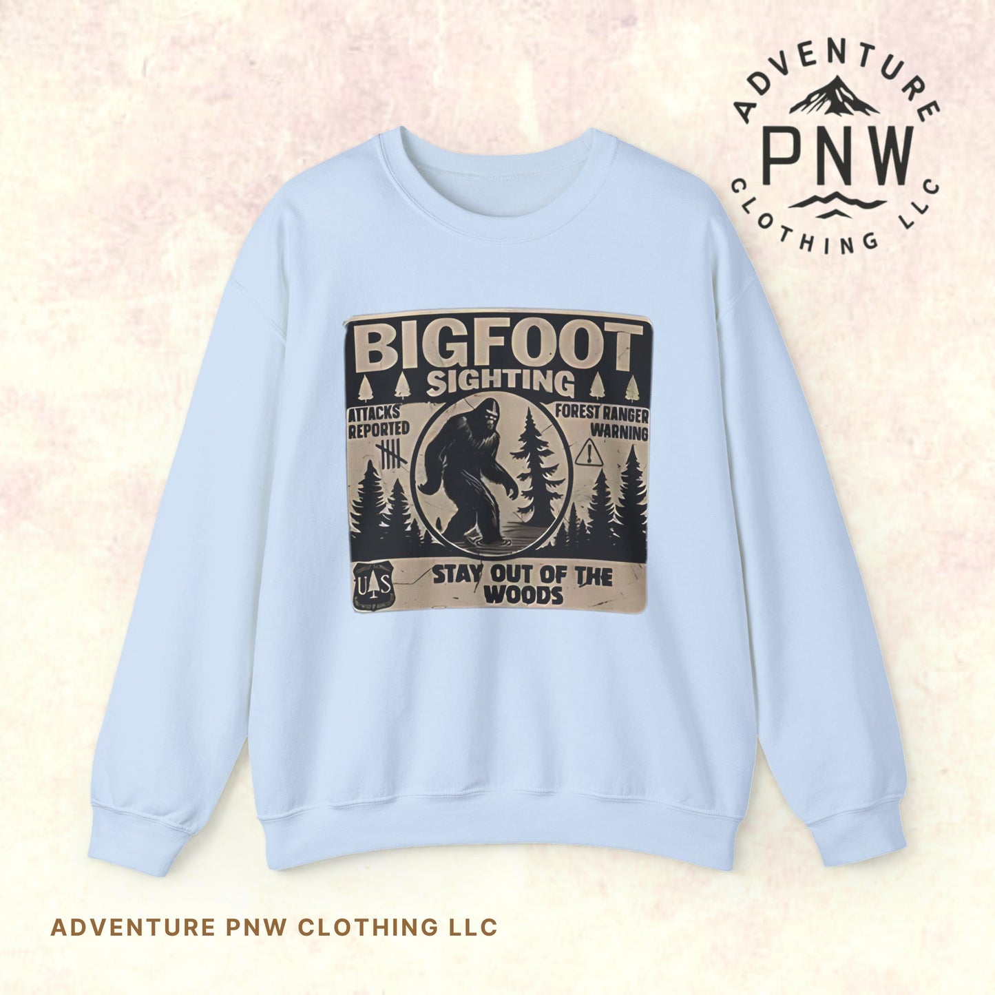 Bigfoot Retro Sweatshirt –Adventure Funny Sasquatch Crewneck