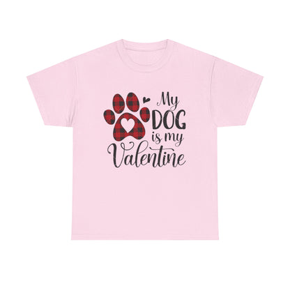 Valentine's Day Dog Lover Tee, Unisex Valentine's Day T-shirt, My Dog is My Valentine Shirt, Valentine's Day Gift, Heart Dog Tee, Love Tee