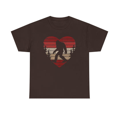 Bigfoot Heart Valentines Day Unisex Tee, Love Sasquatch Shirt, Valentines Day Shirt for Men Boys Girls Kids, Bigfoot Lover Gift, Cute