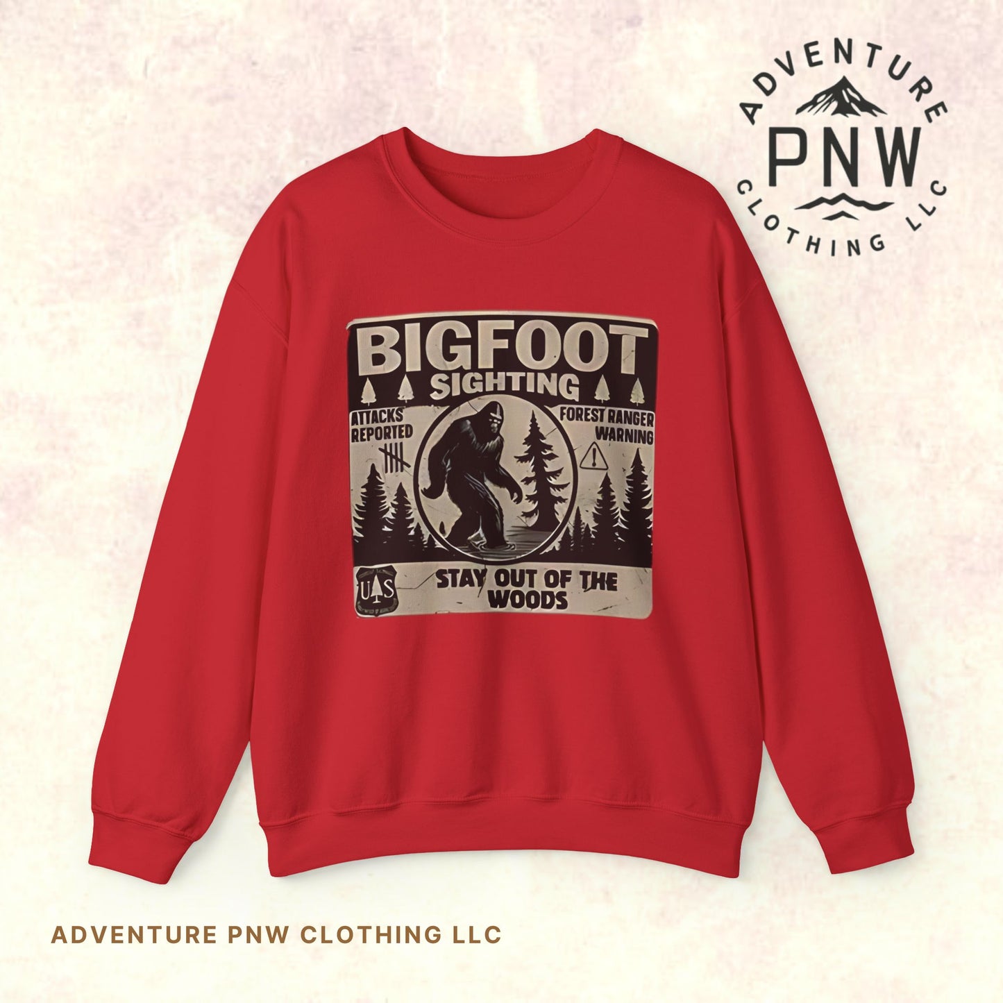 Bigfoot Retro Sweatshirt –Adventure Funny Sasquatch Crewneck