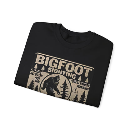 Bigfoot Sighting Retro Sweatshirt, Funny Sasquatch Crewneck, Ranger Warning Forest Attacks Vintage Jumper, Stay Out Woods Unisex Hoodie,
