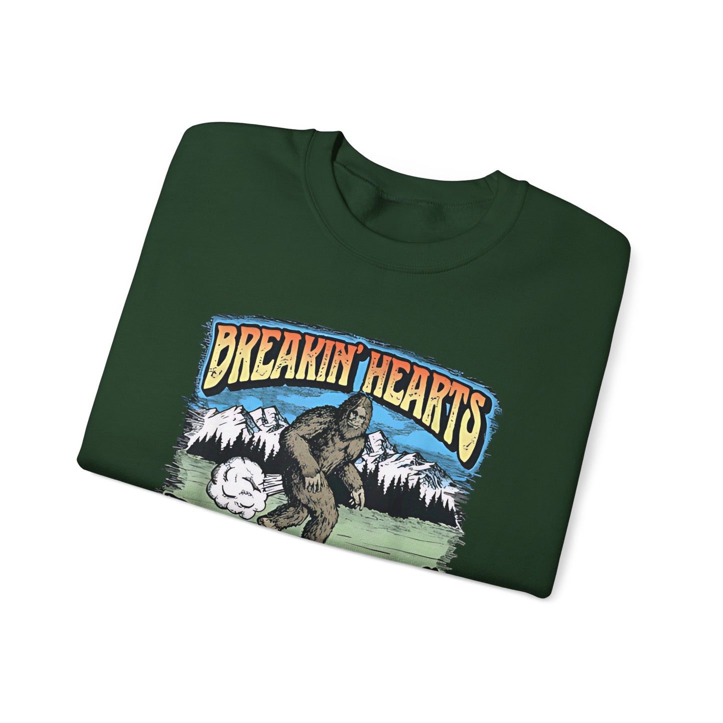 Adventure Breakin’ Hearts Rippin’ Farts Bigfoot 80s Sweatshirt