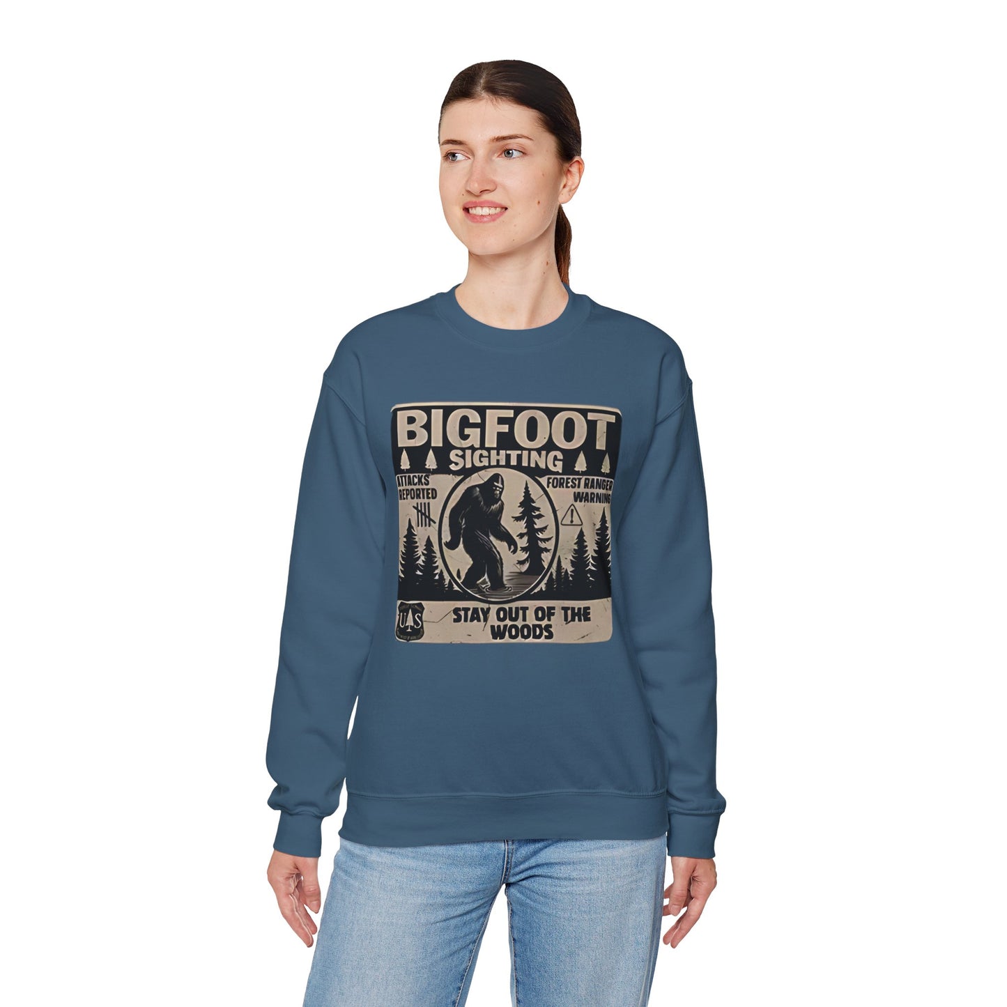 Bigfoot Retro Sweatshirt –Adventure Funny Sasquatch Crewneck