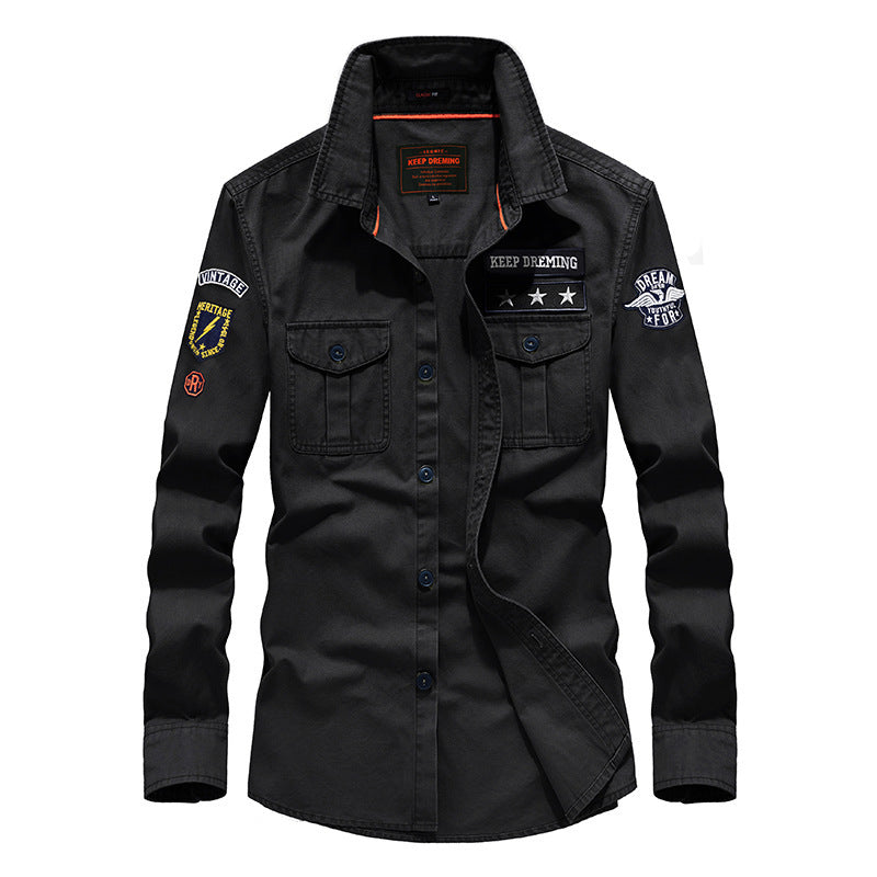 Youth military shirt cotton work shirt