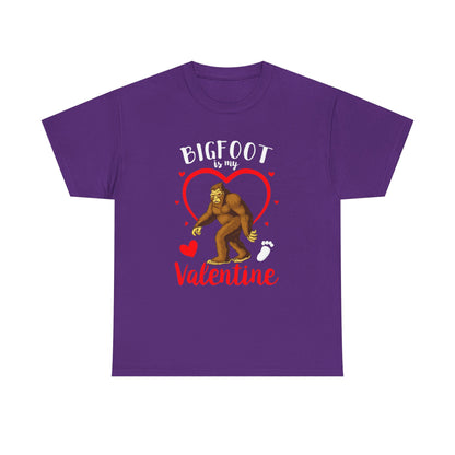 Bigfoot Is My Valentine Unisex Tee, Bigfoot Lover Gift, Cryptid Valentine Shirt, Folklore Love Tee, Funny Vday Tee, Valentines Day Gift