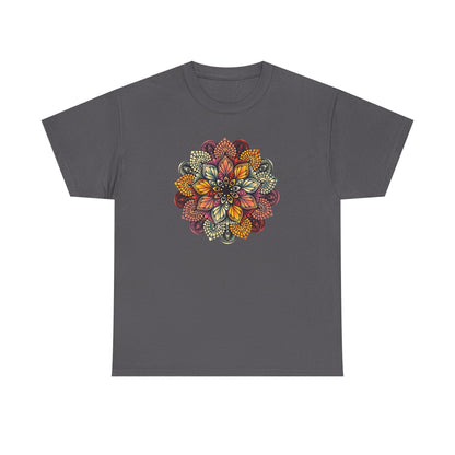 Mandala Floral Printed T Shirt, Women Casual Outdoorsy Tee for Glamping & Hiking, Adventure Shirt, Boho Style Top