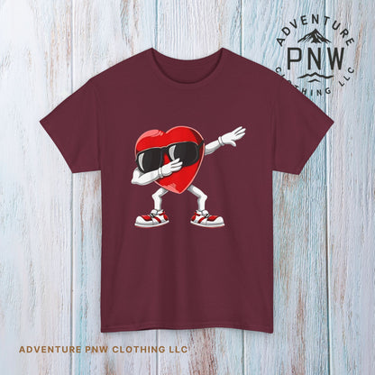 Dabbing Heart Funny Gifts Mens Kids Boys Valentines Day T-Shirt, V day cute shirt for him or her - Unisex Tee, Valentine's Day Tee, Funny