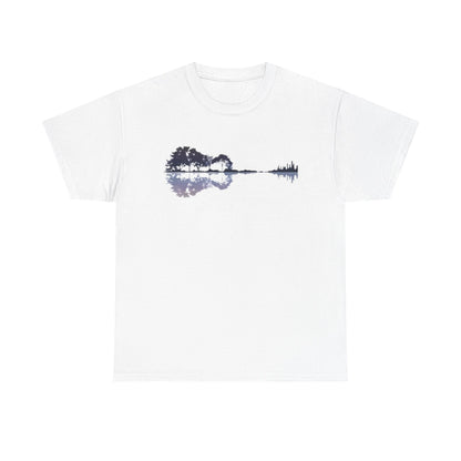 Nature Guitar Men T-Shirt, Creative Guitar Printed Tee for Glamping & Adventure, Outdoorsy Shirt