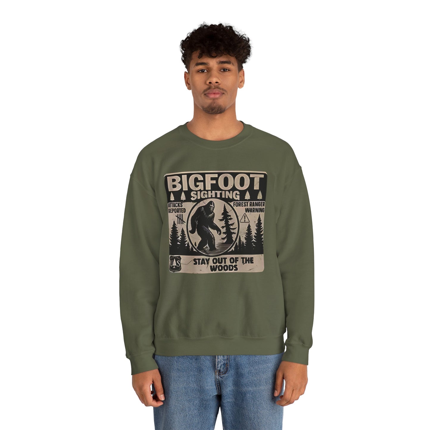 Bigfoot Retro Sweatshirt –Adventure Funny Sasquatch Crewneck