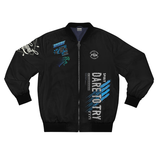 Sporty Men's Bomber Jacket, Perfect for Casual Outings, Unique Gift for Runners, Motivational Style, Streetwear Fashion, Fitness Apparel