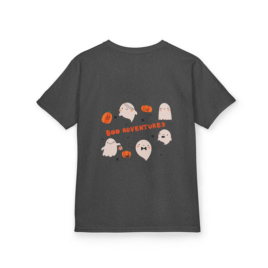 Kids Tee, Halloween Shirt with Cute Ghosts and Pumpkins, Children's Graphic T-Shirt, Spooky Kids Shirt, Halloween Costume Shirt, Kid's Trick
