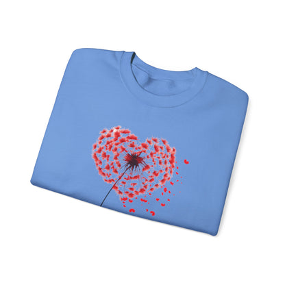 Adventure Dandelion Heart Valentine Sweatshirt – Unisex