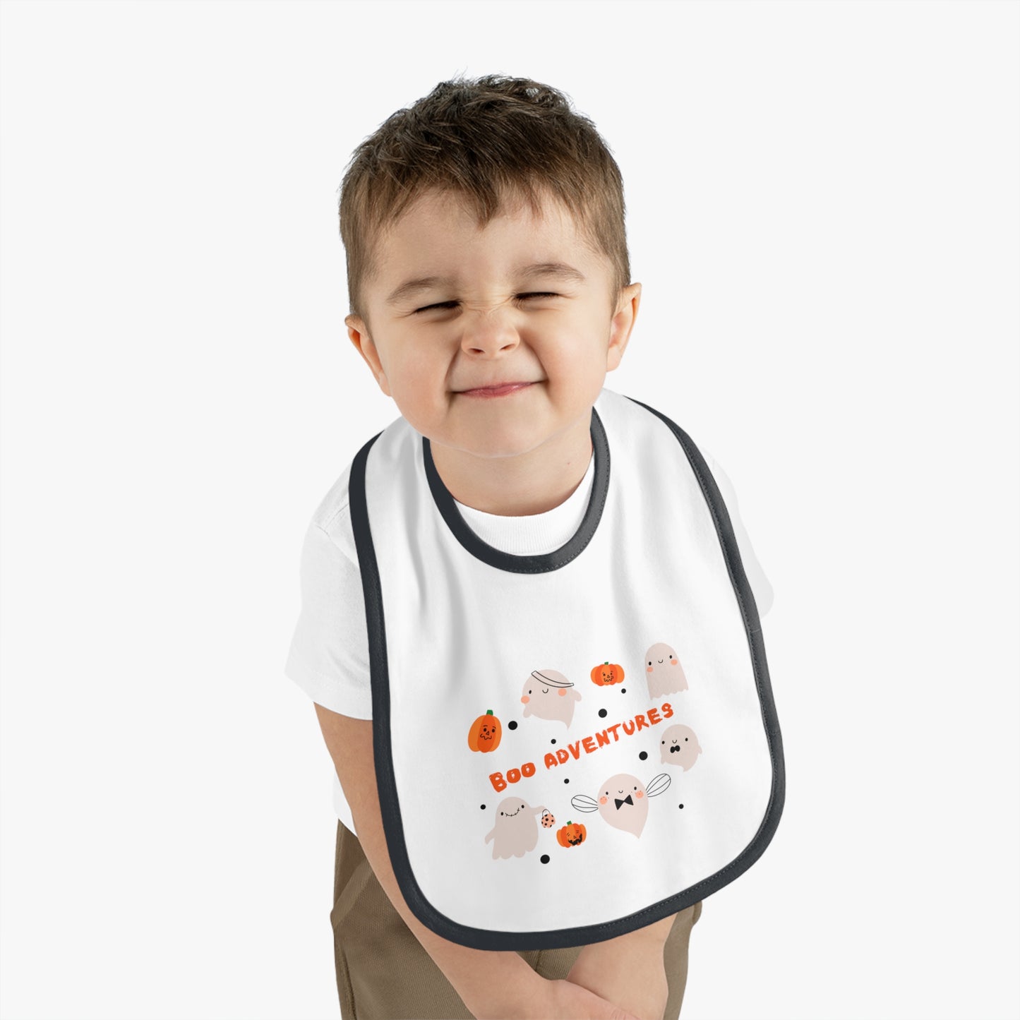 Halloween Baby Bib – Boo Adventures Ghosts & Pumpkins