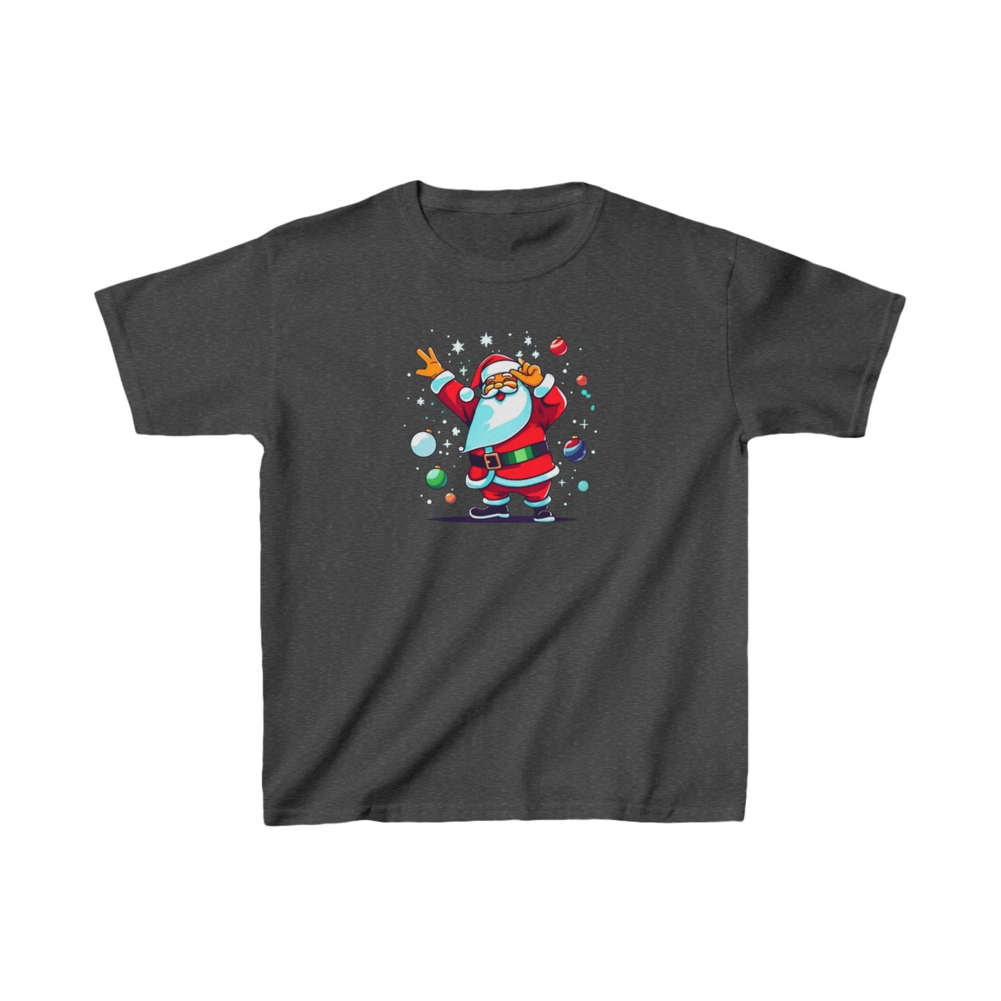 Dabbing Santa Christmas T-shirt | Kids Heavy Cotton™ Tee | Christmas Adventure Outfit