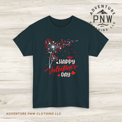 Adventure Dandelion Heart Valentine Tee – Love Gift T-Shirt
