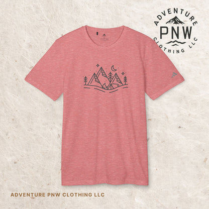 Adidas® Eco-Friendly Adventure PNW Mountain Camping Unisex T-Shirt | Sustainable & Stylish