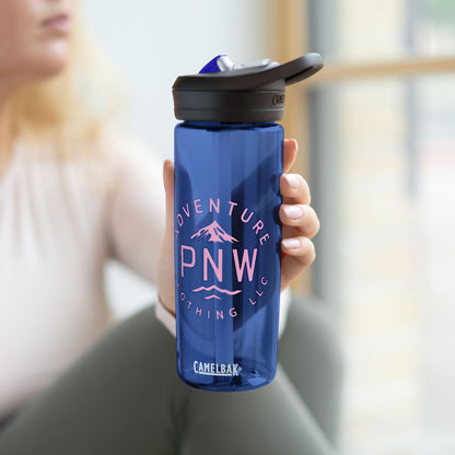 Personalized Pink Logo CamelBak Eddy® Water Bottle | Adventure PNW Mountain | 20oz & 25oz Durable Tritan™