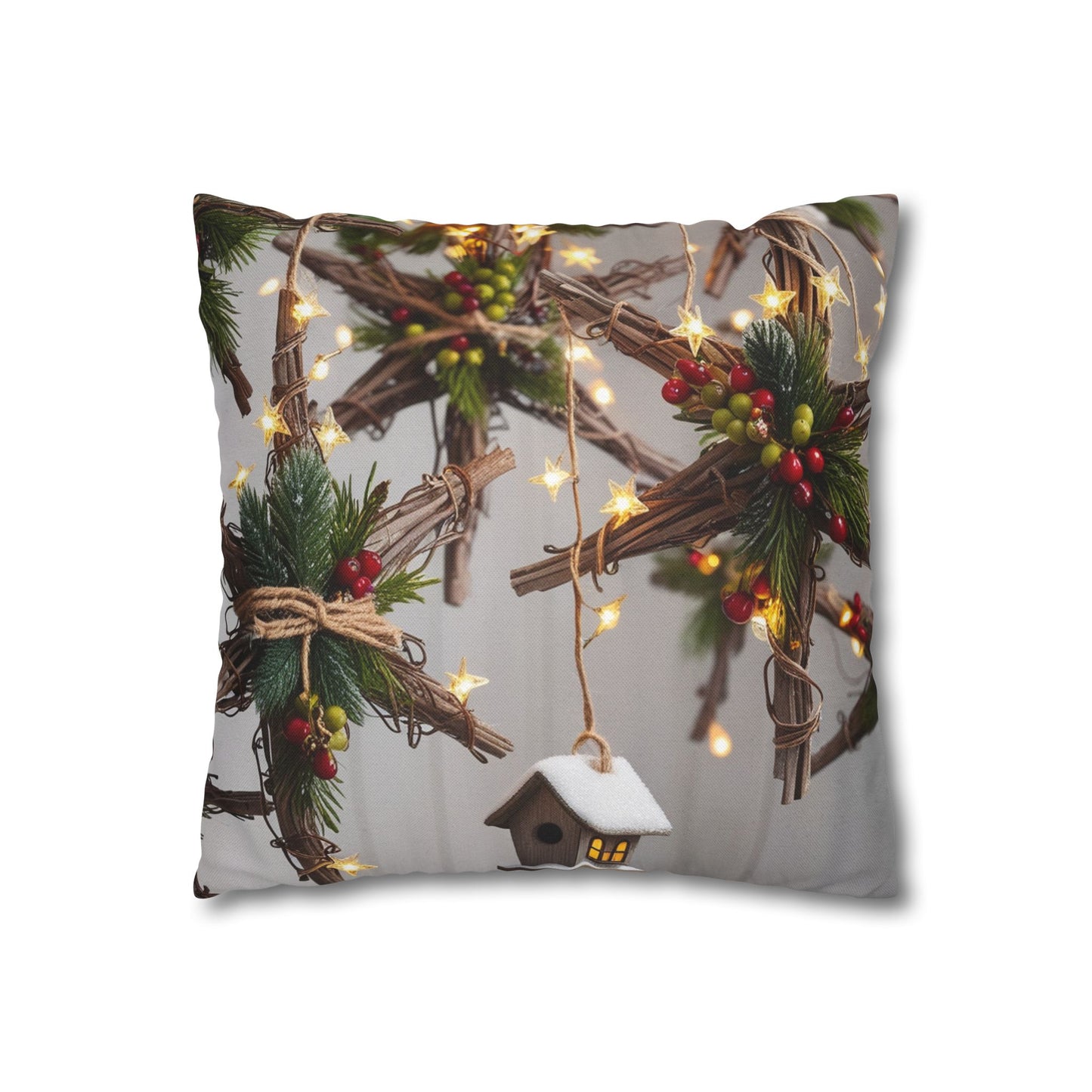 Spun Christmas Polyester square Pillowcase | Christmas Adventure decorations