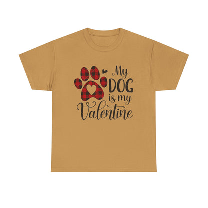 Valentine's Day Dog Lover Tee, Unisex Valentine's Day T-shirt, My Dog is My Valentine Shirt, Valentine's Day Gift, Heart Dog Tee, Love Tee