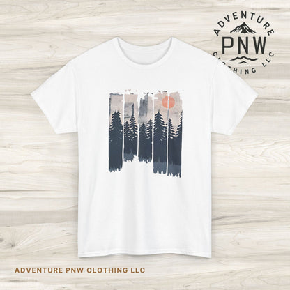 Forest Mountain T Shirt, Nature Lover Hiking Outdoorsy Tee, Glamping Adventure Vintage Tshirt, 90s Retro Camping Top, Unisex Heavy Cotton