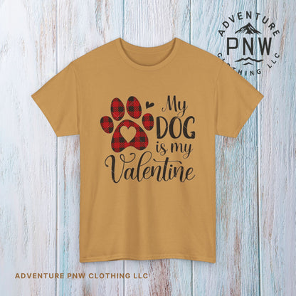 Valentine's Day Dog Lover Tee, Unisex Valentine's Day T-shirt, My Dog is My Valentine Shirt, Valentine's Day Gift, Heart Dog Tee, Love Tee