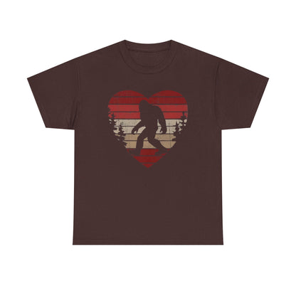 Bigfoot Heart Valentines Day Unisex Tee, Love Sasquatch Shirt, Valentines Day Shirt for Men Boys Girls Kids, Bigfoot Lover Gift, Cute