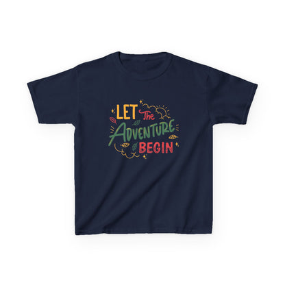 Lets the ADVENTURE Begins with CHRISTMASS Vibes Kids Heavy Cotton™ Tee| Christmas Adventure Outfit