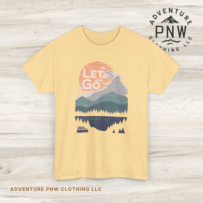 Women's Mountain Graphic T Shirt, Glamping Adventure Nature Lover Tee, Unisex Heavy Cotton, Casual 90s Shirt, Camping Hiking Wilderness