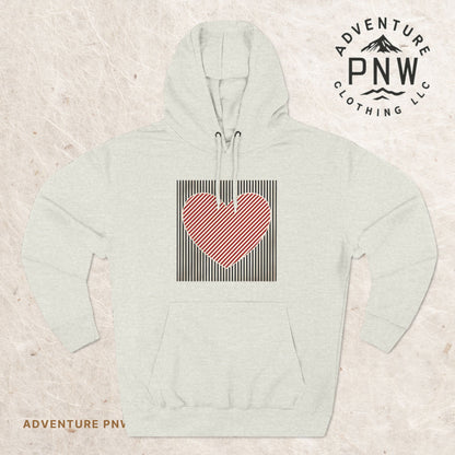 Retro Valentines Heart Hoodie, Cute Love Sweatshirt, Womens Valentines Hoodie, Teacher Mom Heart Hoodie, Vintage Three-Panel Fleece