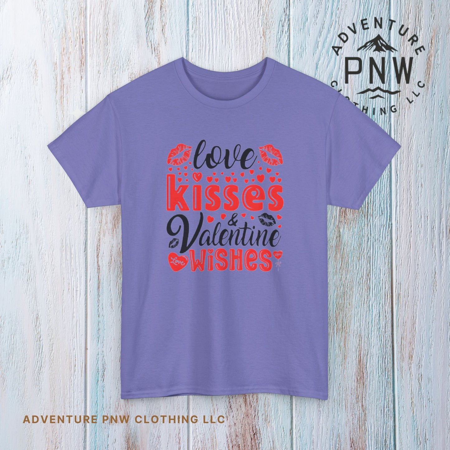 Love Kisses Valentine Tee –Adventure Unisex Graphic Shirt